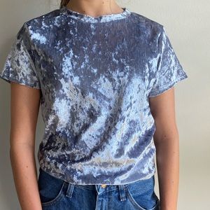 Blue velvet top